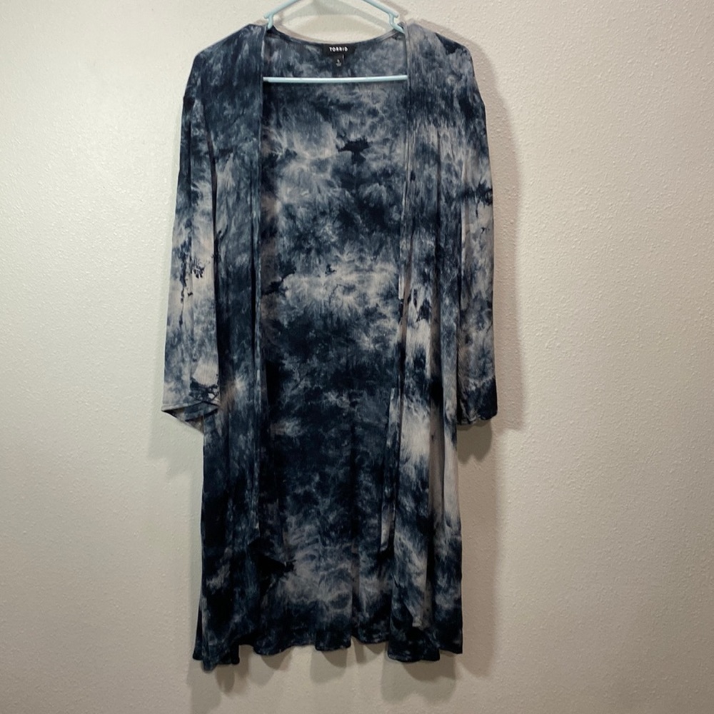 Torrid tie dye cardigan swim coverup